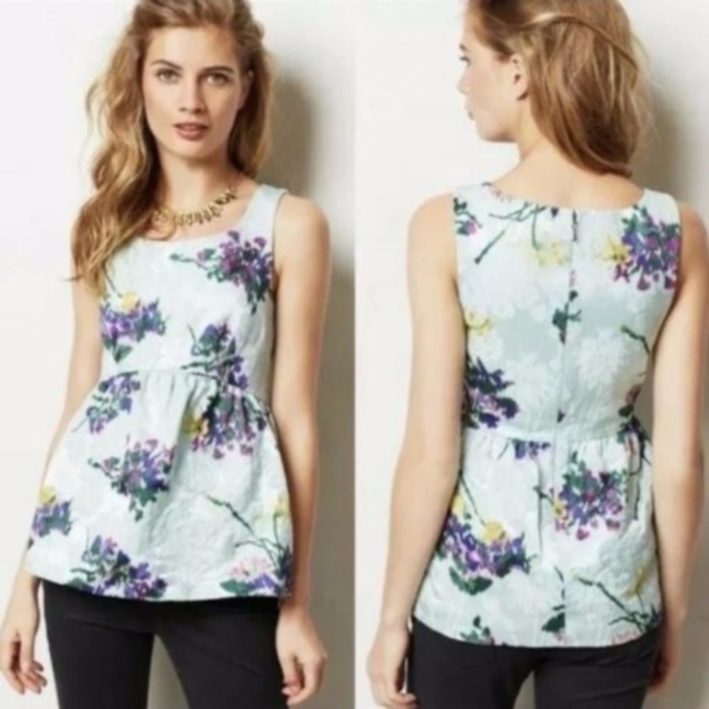 💰  ANTHROPOLOGIE Leifsdottir Brocade Motif Peplum ⭐️